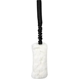 Ozami Play-n-tug Kaninskinn Vit - Dragleksak i skinn med elastiskt handtag