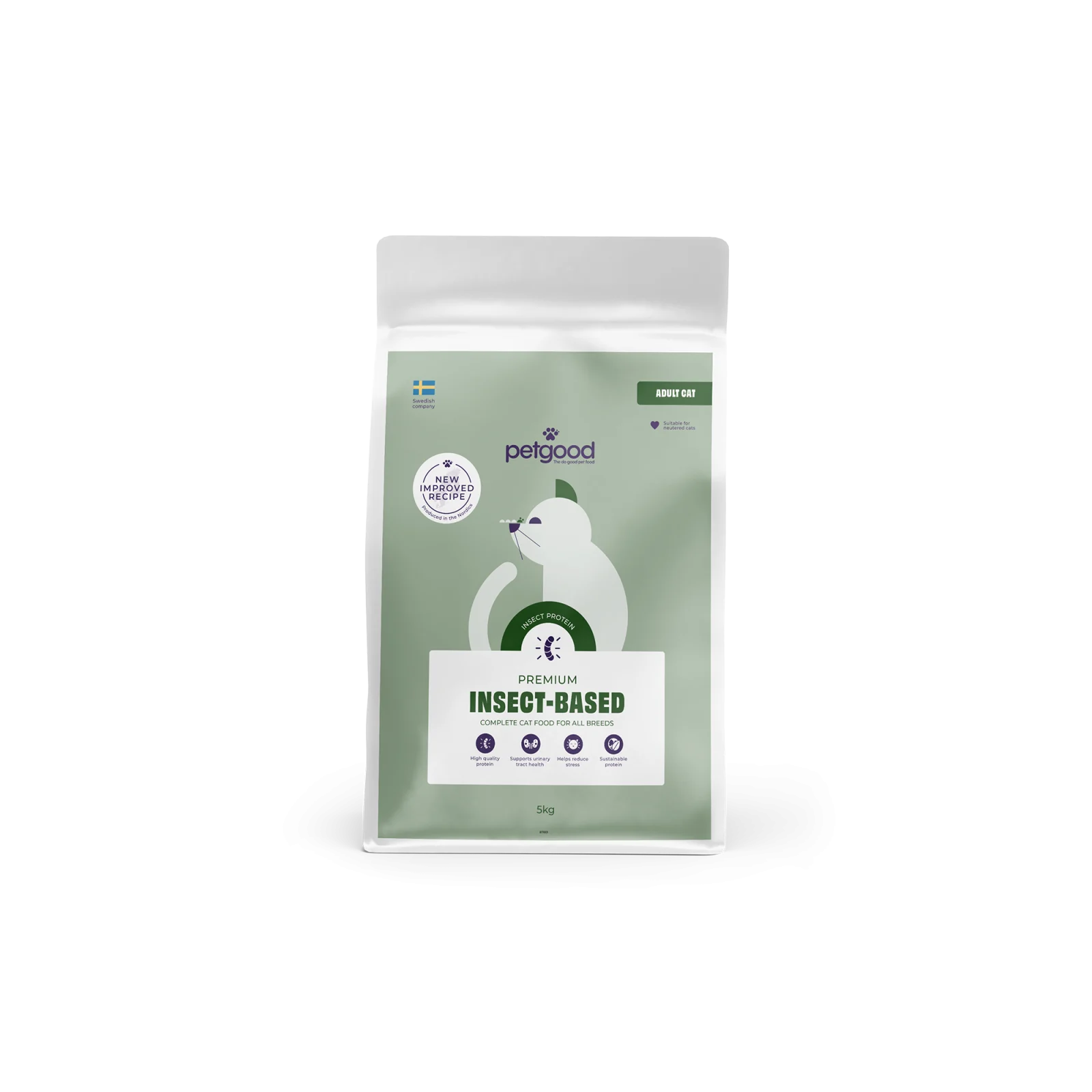 Petgood Insektsbaserat premiumfoder f枚r vuxna katter