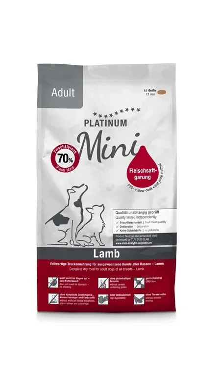 Platinum Mini Adult Lamb+Rice 900g