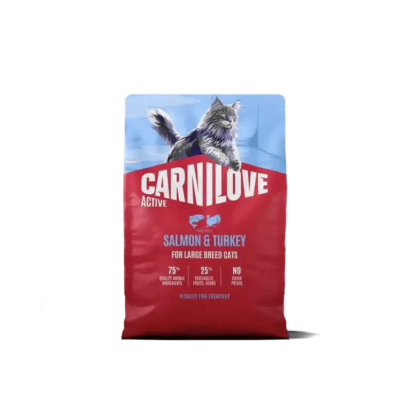 Populär Carnilove Active Cat Dry Salmon & Turkey for Adult Large Breeds – 2 kg