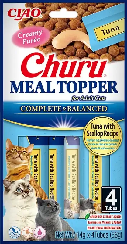 Populärt val Cat Meal Topper Tuna with Scallop 4x14g