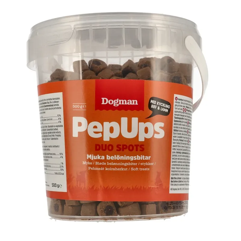 Populärt val PepUps Duo Spots 3-smak Hundgodis 500g