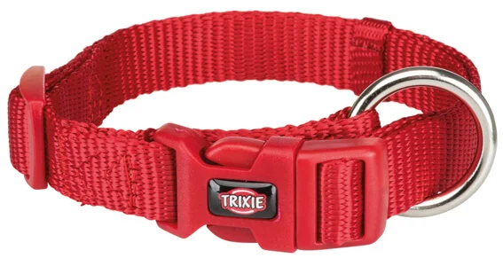 Prem. Halsband S-M: 30-45cm/15mm Röd