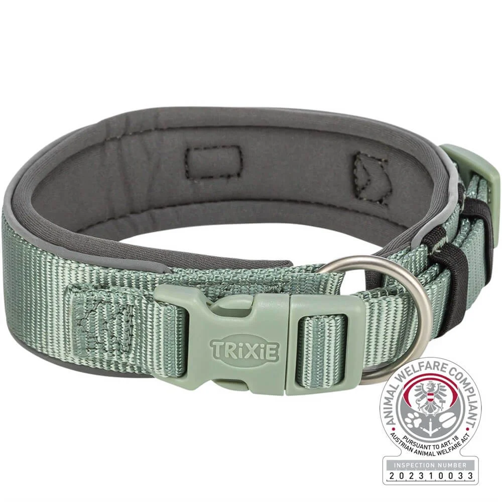 Prem. Halsband X-Bred S-M: 33-42cm/35mm Sage