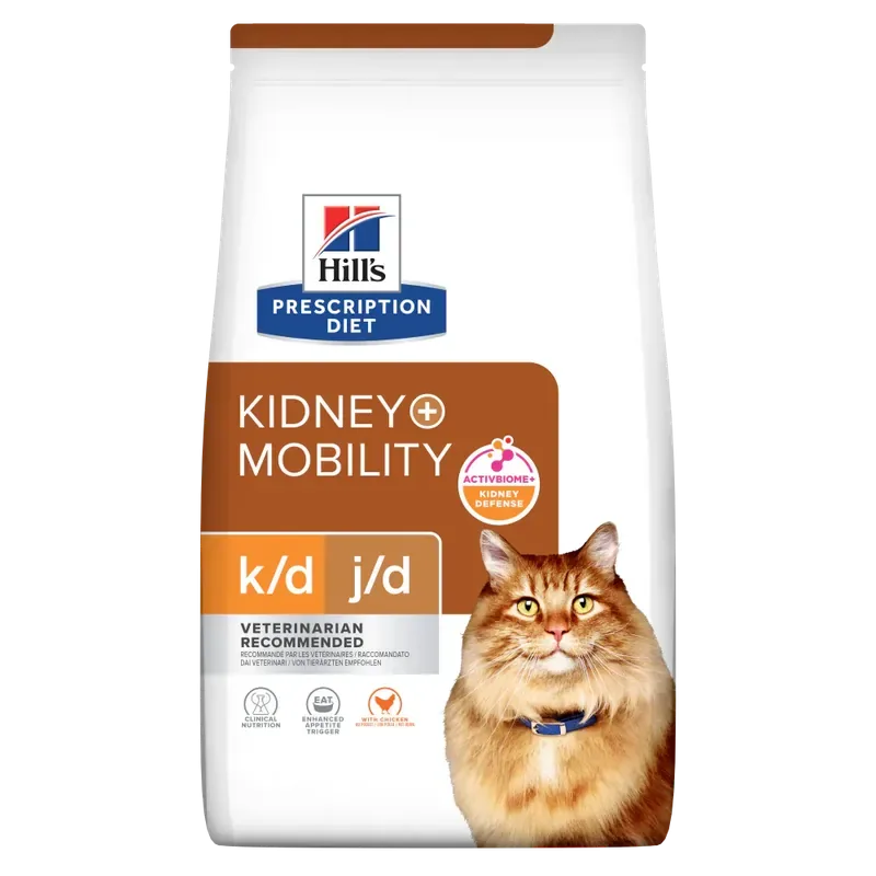 Premium Hill‘s Prescription diet k/d + Mobility torrfoder till katter med kyckling 1,5 kg