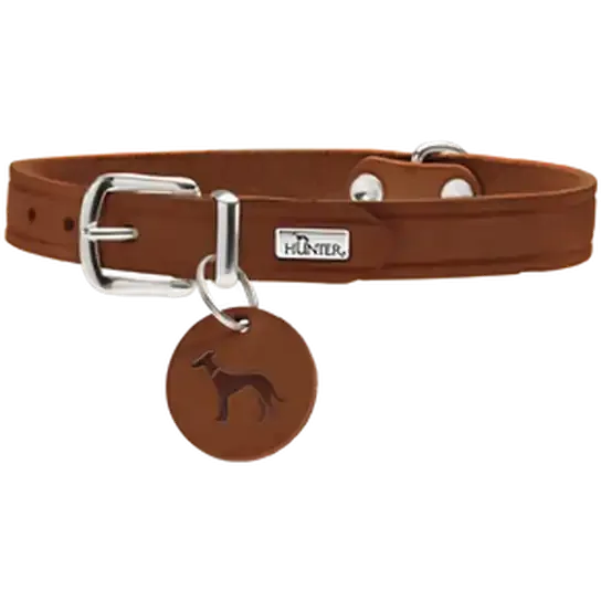 Premium Hundhalsband Aalborg Cognac 47 Halsmått 3743cm