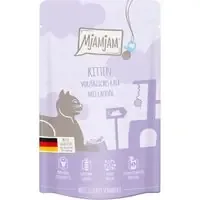 Premium MjAMjAM Quetschie Kitten 12 x 125 g – Utsökt kalvkött med laxolja