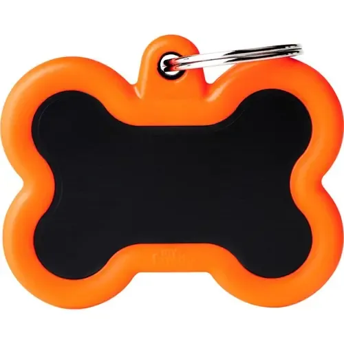 Premium MyFamily ID-bricka hush, ben svart, gummi orange