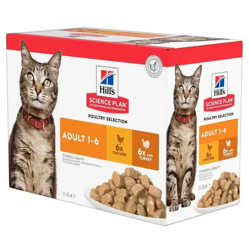 prisnedsättning Adult våtfoder med kyckling och kalkon för katt – 12 x 85 g