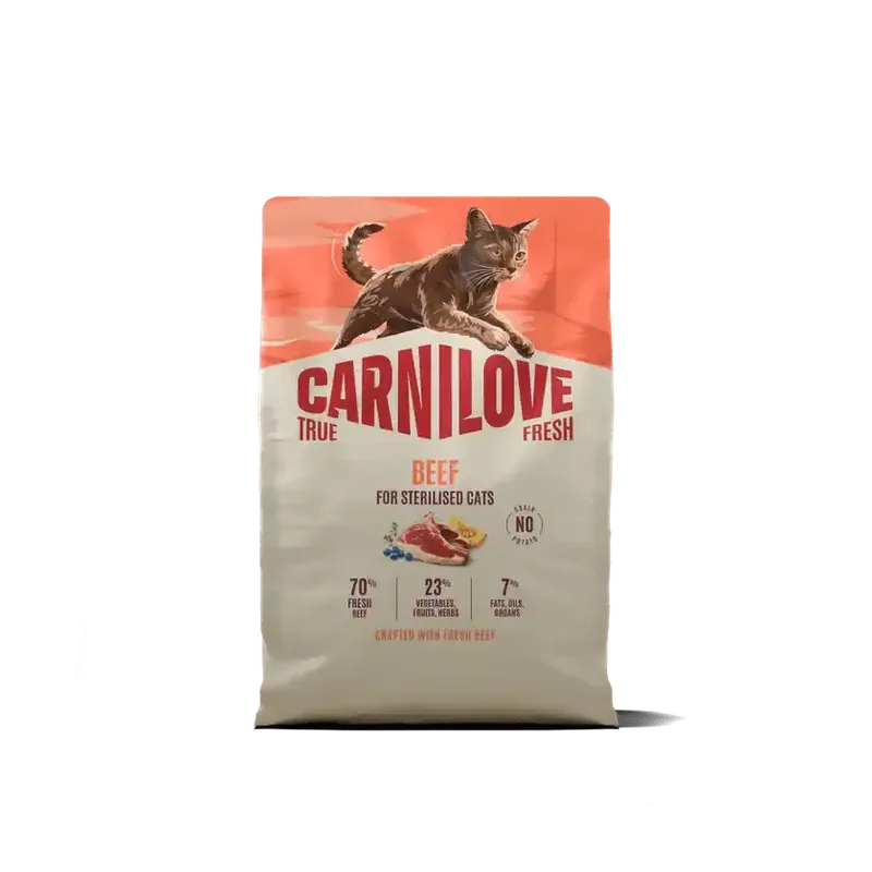 prisnedsättning Carnilove True Fresh Cat Dry Beef for Sterilised Adult All Breeds – 2 kg