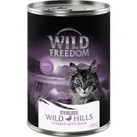 prisnedsättning Ekonomipack Wild Freedom Adult Sterilised 24 x 400 g – spannmålsfritt -Sterilised Wild Hills – anka & kyckling