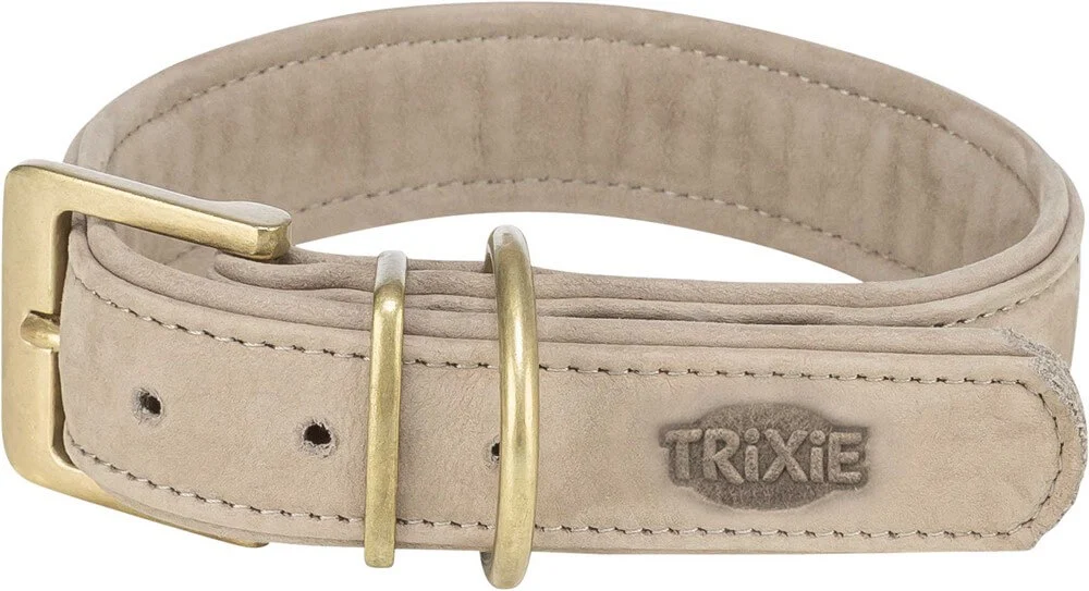 Pure Halsband Läder L-XL: 52-63cm/40mm Ljusgrå