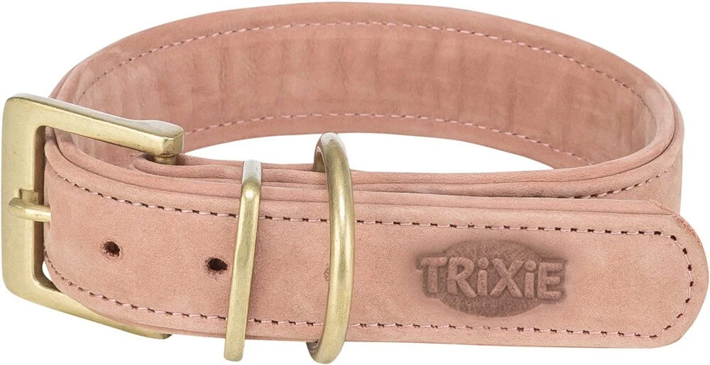 Pure Halsband Läder L-XL: 52-63cm/40mm Rosa