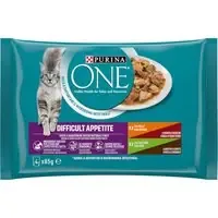 PURINA ONE Difficult Appetite – Kyckling + Kalkon 4 x 85 g I lager