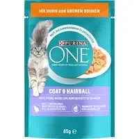 Purina ONE våtfoder för katter till specialpris! – Coat & Hairball kyckling & gröna bönor (52 x 85 g) Endast denna vecka
