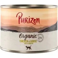 Purizon Organic ekologiskt 6 x 200 g – Ekologisk kyckling & ekologisk gås med ekologisk pumpa Begränsad tid
