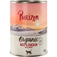 Purizon Organic ekologiskt 6 x 400 g Nötkött och kyckling med morot Säker betalning