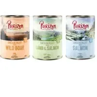 Purizon Original Adult 6 x 400 g – spannmålsfritt – Mixpaket (2 x Vildsvin, 2 x Lax, 2 x Lamm) Billigare
