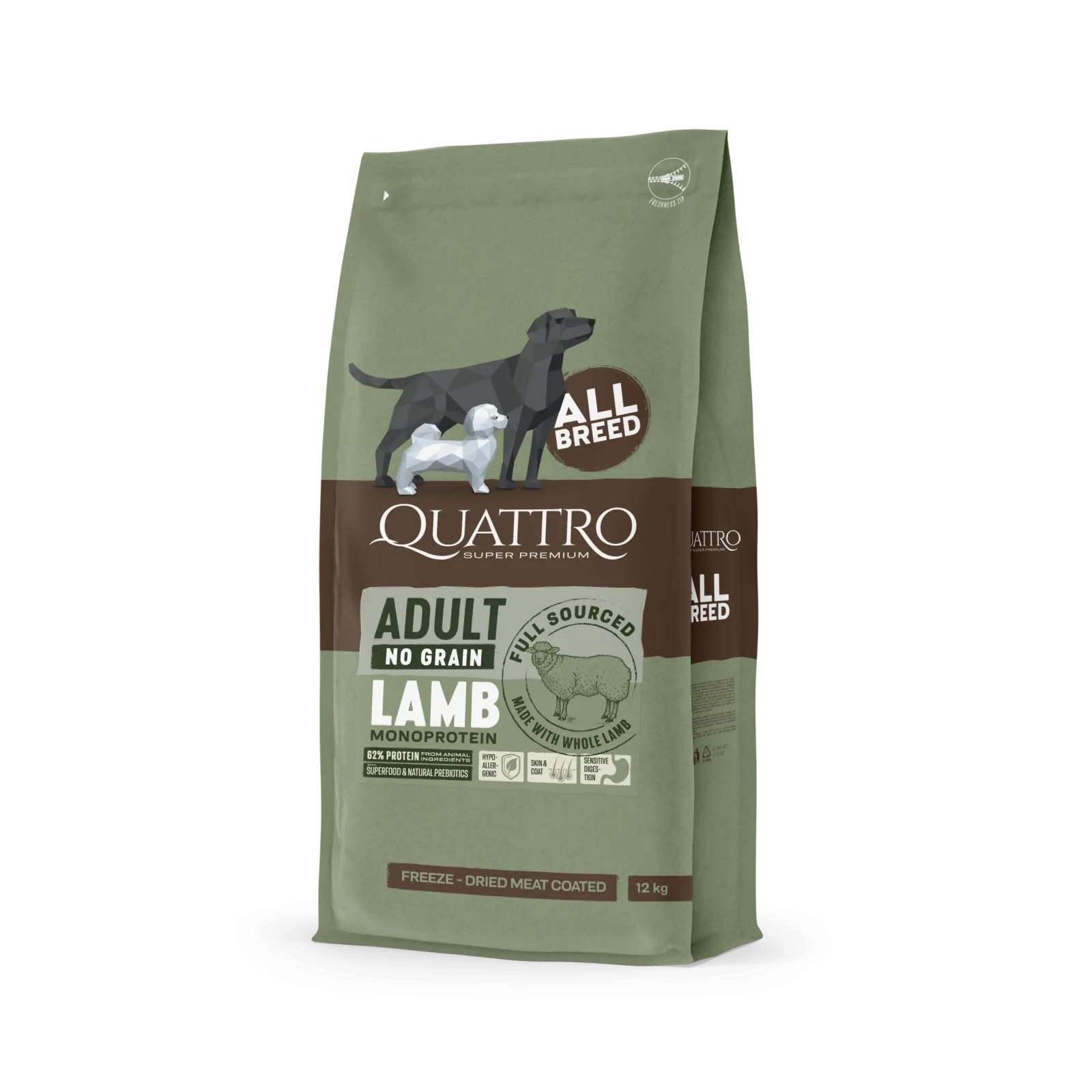 Quattro No Grain All Breed Adult Lamb 12kg