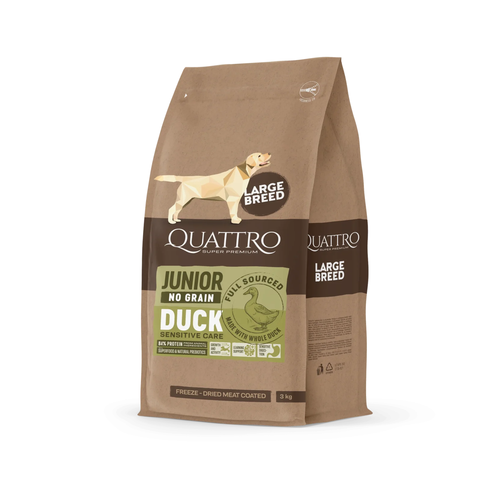Quattro No Grain Large Breed Junior Dog Duck
