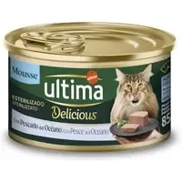 Rabatt 18 + 6 på köpet! 24 x 85 g Ultima Delicious Sterilized Cat – havsfisk