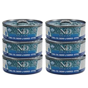 Rabatt Farmina N&D Cat Ocean Tuna & Pumpkin Kitten 6×70 g