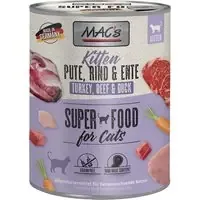 Rabatt MAC‘s Cat 6 x 800 g – Kitten kalkon, nötkött & anka