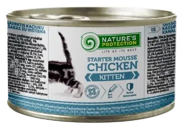 Rabatt Nature‘s Protection Starter Mousse kitten kyckling 200 g för katter