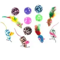 Rabatter Bollar & möss kattleksaker i set – 12-delat set
