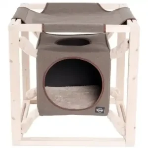 Rabatter Kattklös Kub med Hammock Olivgrön – M