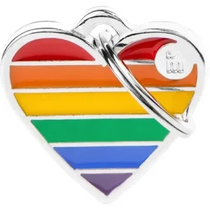 Rabatter MyFamily ID-bricka rainbow, hjärta S