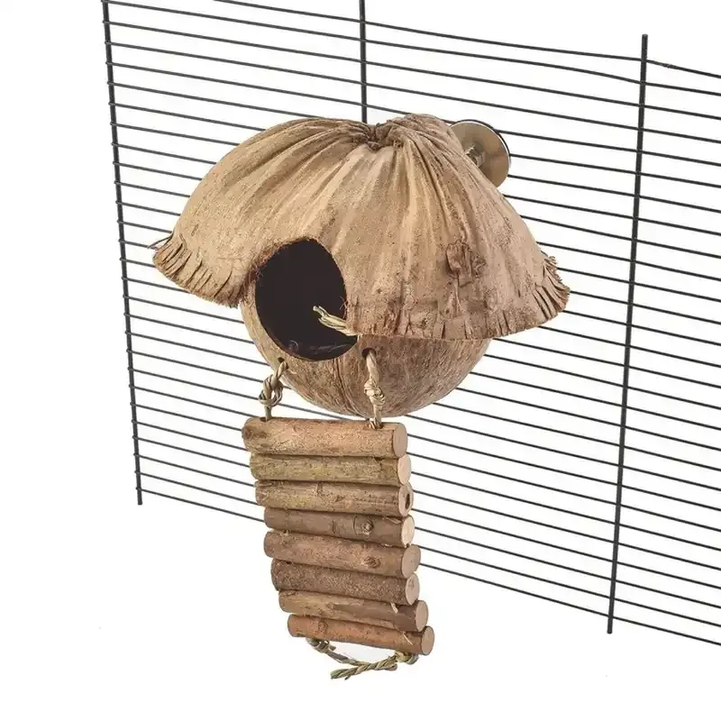 Rabatter Quapas! Cozy Hängande Fågelleksak med Krypin Kokosnöt