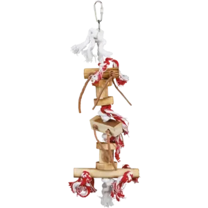 Rabatter Wooden Toy on Rope with Leather Straps Brown 35 cm