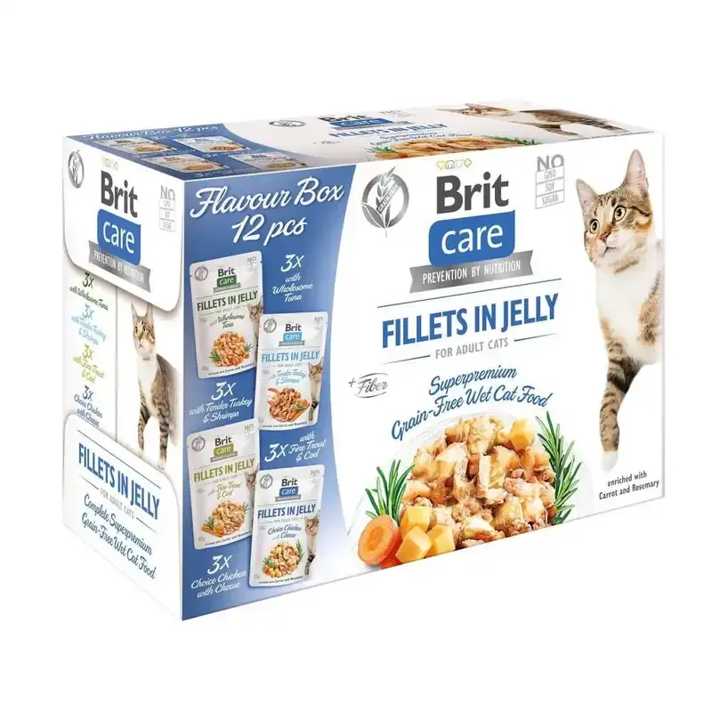 Rea Brit Care Cat Adult Bitar i Gelé Multipack 12×85 g