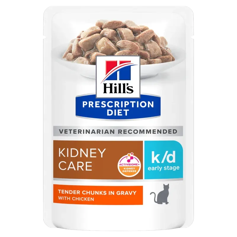 Reapris Hill‘s Prescription Diet k/d Early Stage Kidney Care ActivBiome+ med kyckling för katter 85 g