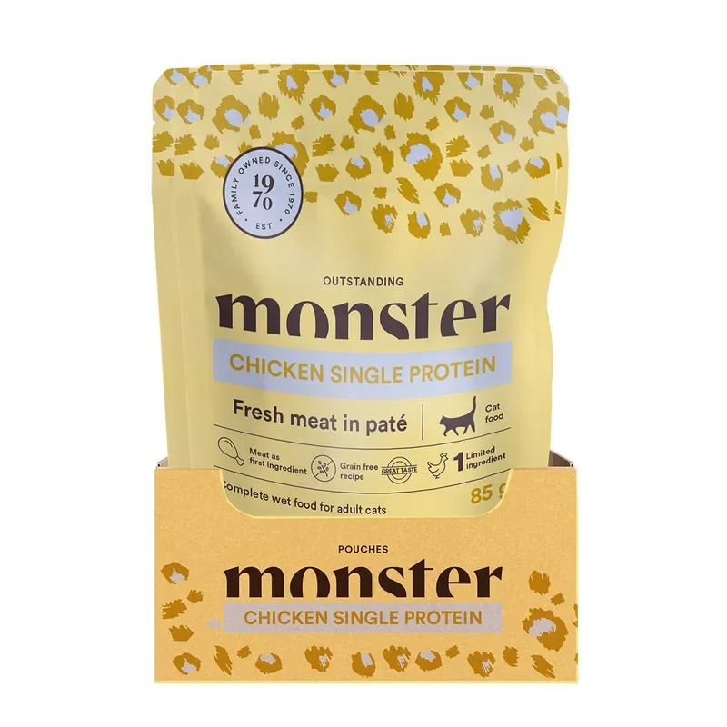 Reapris Monster Cat Pouches Adult Chicken Våtfoder till Katt 16 x 85 g