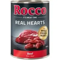 Rocco Real Hearts 6 x 400 g – Nötkött med hela kycklinghjärtan Kampanj