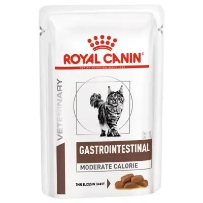 Royal Canin Veterinary Diets Gastrointestinal Moderate Calorie Slices In Gravy Våtfoder för katt 85 g PROVFÖRPACKNING Begränsad tid