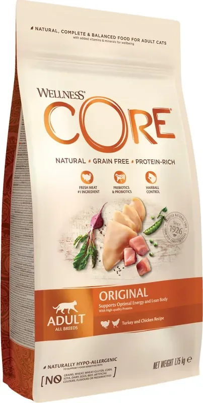 Säker betalning Core cat adult turkey & chicken för katter 1,75 kg