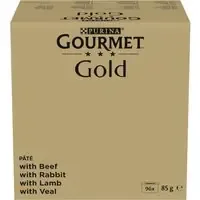 Säker betalning Jumbopack Gourmet Gold 96 x 85 g – Fin paté nötkött, kanin, lamm, kalvkött