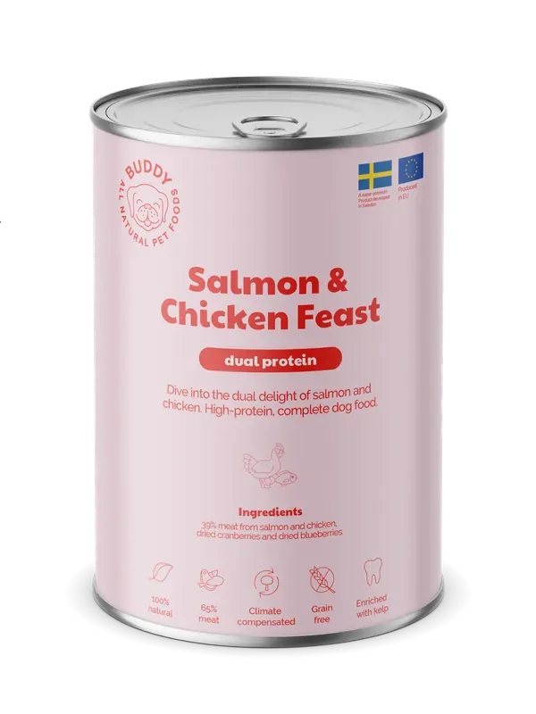 Salmon & Chicken Feast Våtfoder för hund 400g Lägg i varukorgen