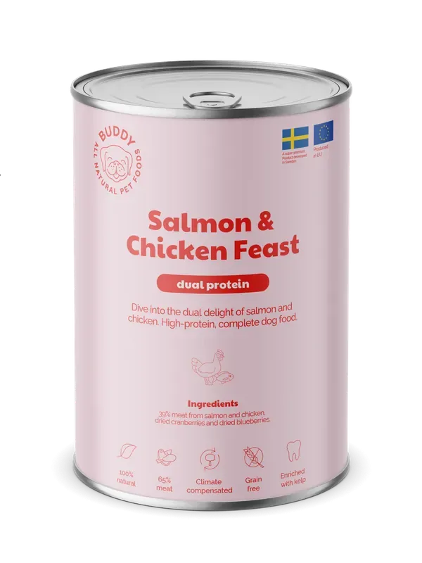 Salmon & Chicken Feast Våtfoder för Hund – 6 x 400 g Kampanjpris