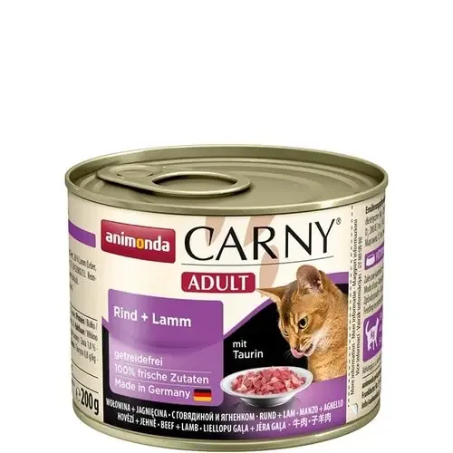 Sänkt pris Animonda Carny Adult Nötkött + Lamm 6 x 200 g våtfoder för katter