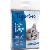 Sänkt pris Prova till lågt pris! 6 kg Tigerino Premium kattströ Sensitive 6 kg (ca 14 l)