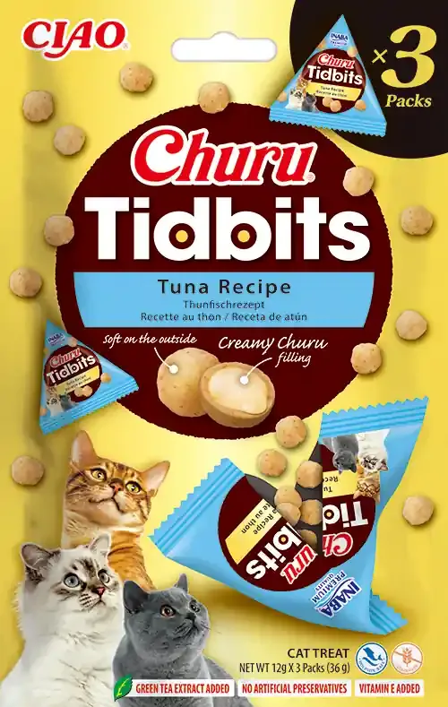 Sänkt pris Tidbits 3p Tuna Recipe kattgodis 3x12g