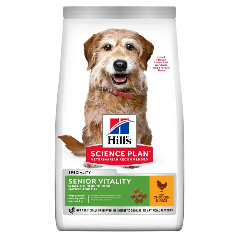 Senior Vitality Small & Mini Mature Adult 7+ hundfoder med kyckling & ris – 1,5 kg Erbjudandepris