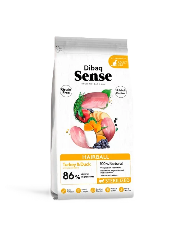 Sense Cat Grain Free Hairball (Duck&Turkey) 1,5kg Populär