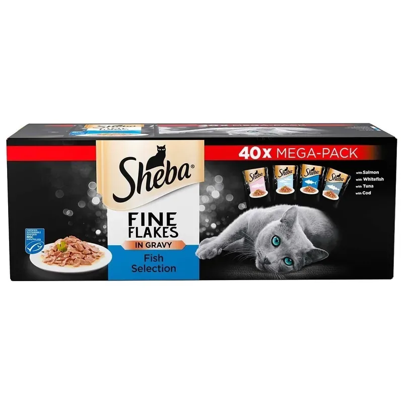 Sheba Fine Flakes Fish Menu 40×85 g Utförsäljning