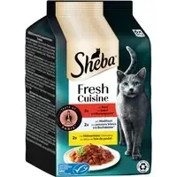 Sheba Fresh Cuisine Taste of Paris 6 x 50 g – Nötkött + Vitfisk + Kycklinglever Premium