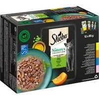 Sheba Nature‘s Collection in Sauce 12 x 85 g – Fine Variety Land & Sea (kyckling, kalkon, tonfisk, lax) Snabb frakt